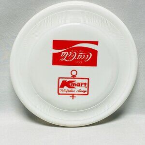 Vintage 1975 Wham-O Coca-Cola Kmart Logo Frisbee Collectible White Plastic Disc